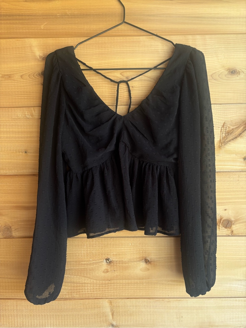 Anthropologie Black Long-Sleeve Blouse